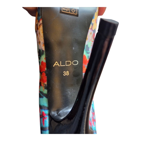 Aldo Colorful Floral And Zebra Print Mix Stiletto Heels Size 7 5 - Picture 9 of 9